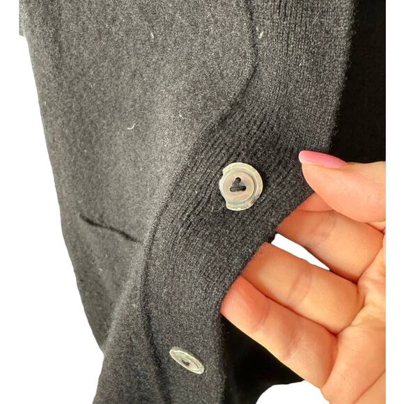 Vince Black Small Cashmere Button-Up Short Sleeve Kimono Dolman Sweater Cardigan - Picture 7 of 12